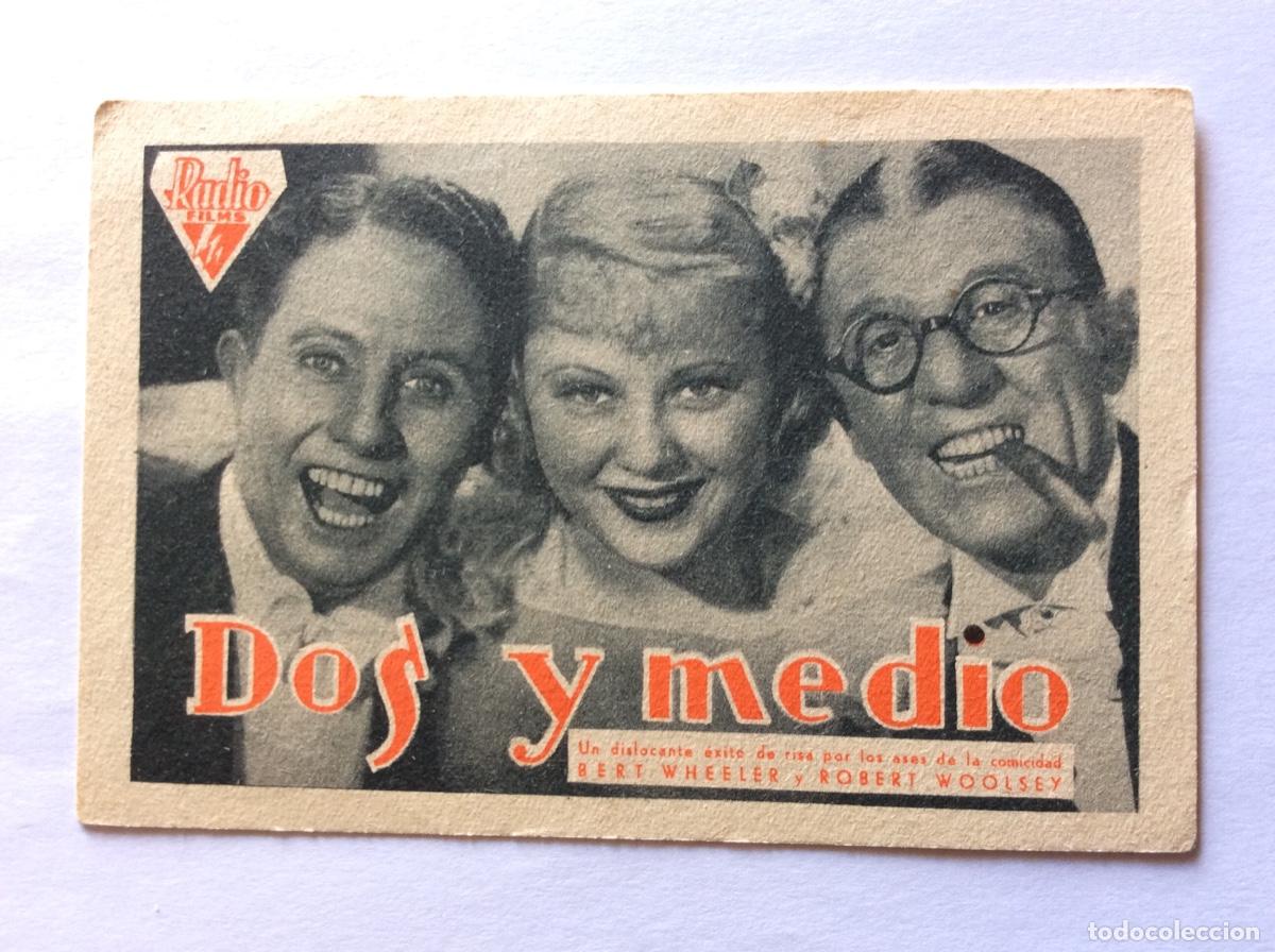 Cine: PROGRAMA TARJETA SIN CINE IMPRESO RADIO DOS Y MEDIO BERT WHEELER ROBERT WOOLSEY
