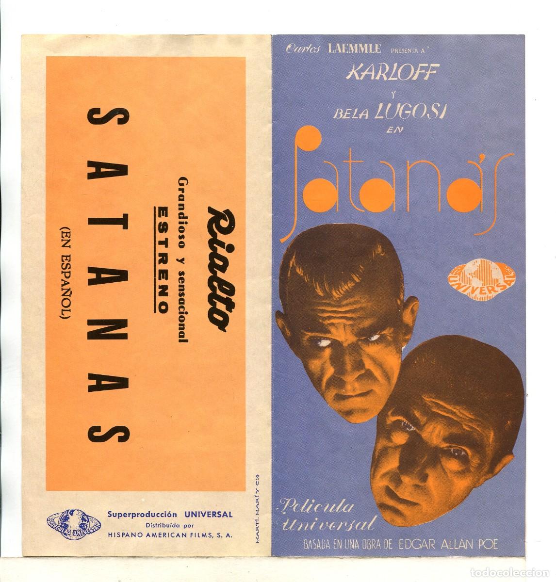Cine: SATAN&Aacute;S, con Boris Karloff. FACS&Iacute;MIL. - Foto 1