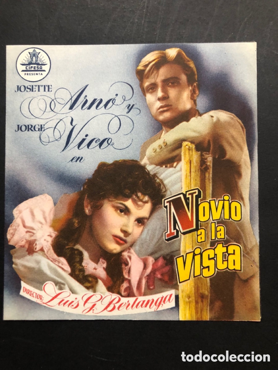 Folhetos de m&atilde;o de filmes antigos de cinema: Programa novio a la vista luis Garc&iacute;a berlanga con publicidad cine cervantes villagarcia A9