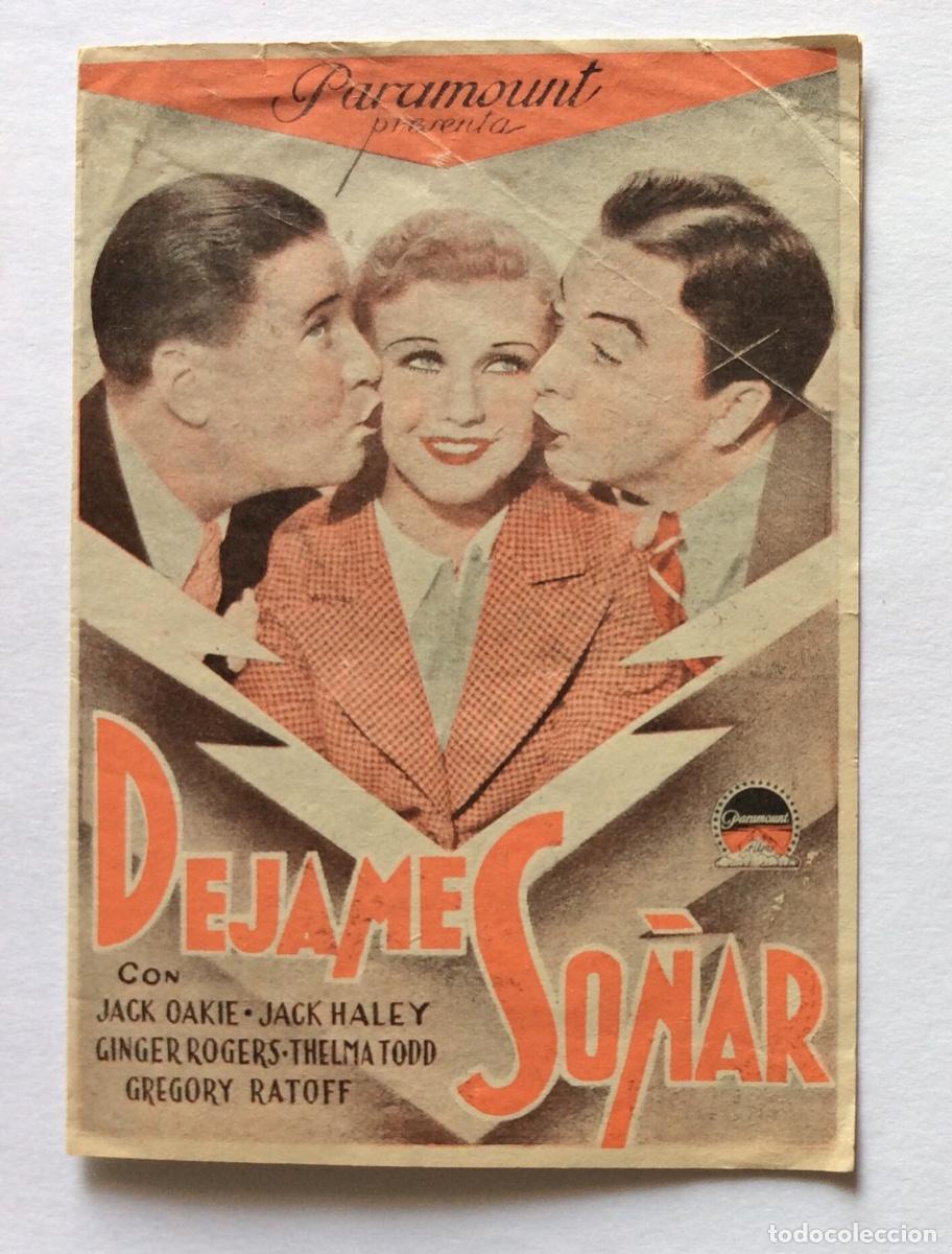 Cine: PROGRAMA PARAMOUNT DOBLE SIN CINE IMPRESO D&Eacute;JAME SO&Ntilde;AR GINGER ROGERS JACK OAKIE - Foto 3