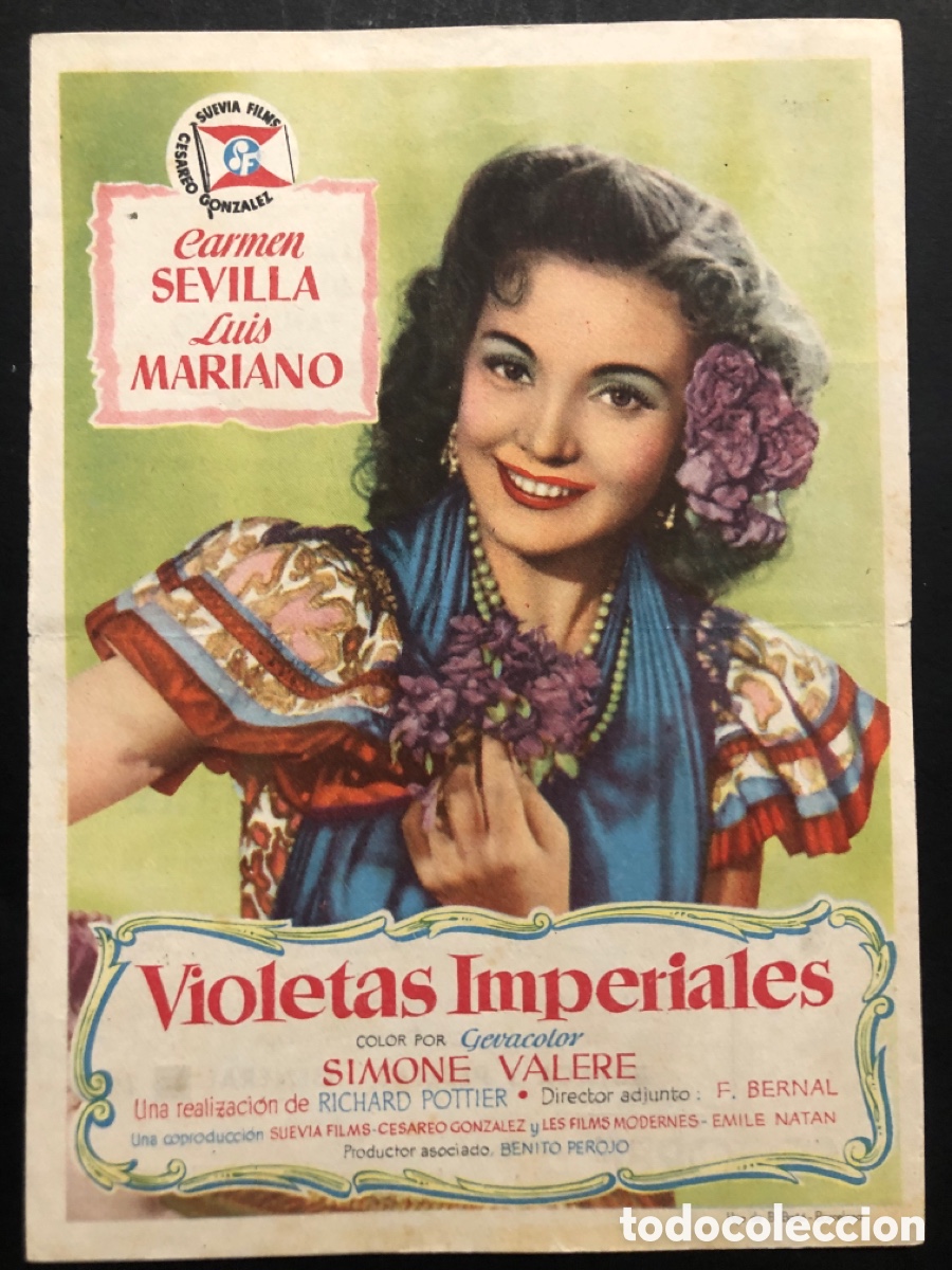 Cine: Programa violetas imperiales carmen sevilla con publicidad teatro Serrano segorbe A9