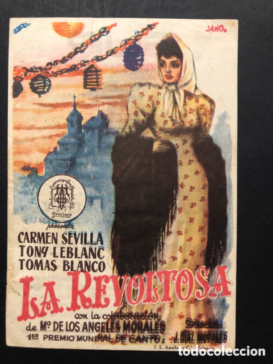 Cine: Programa la revoltosa carmen sevilla con publicidad cine sur mislata A9