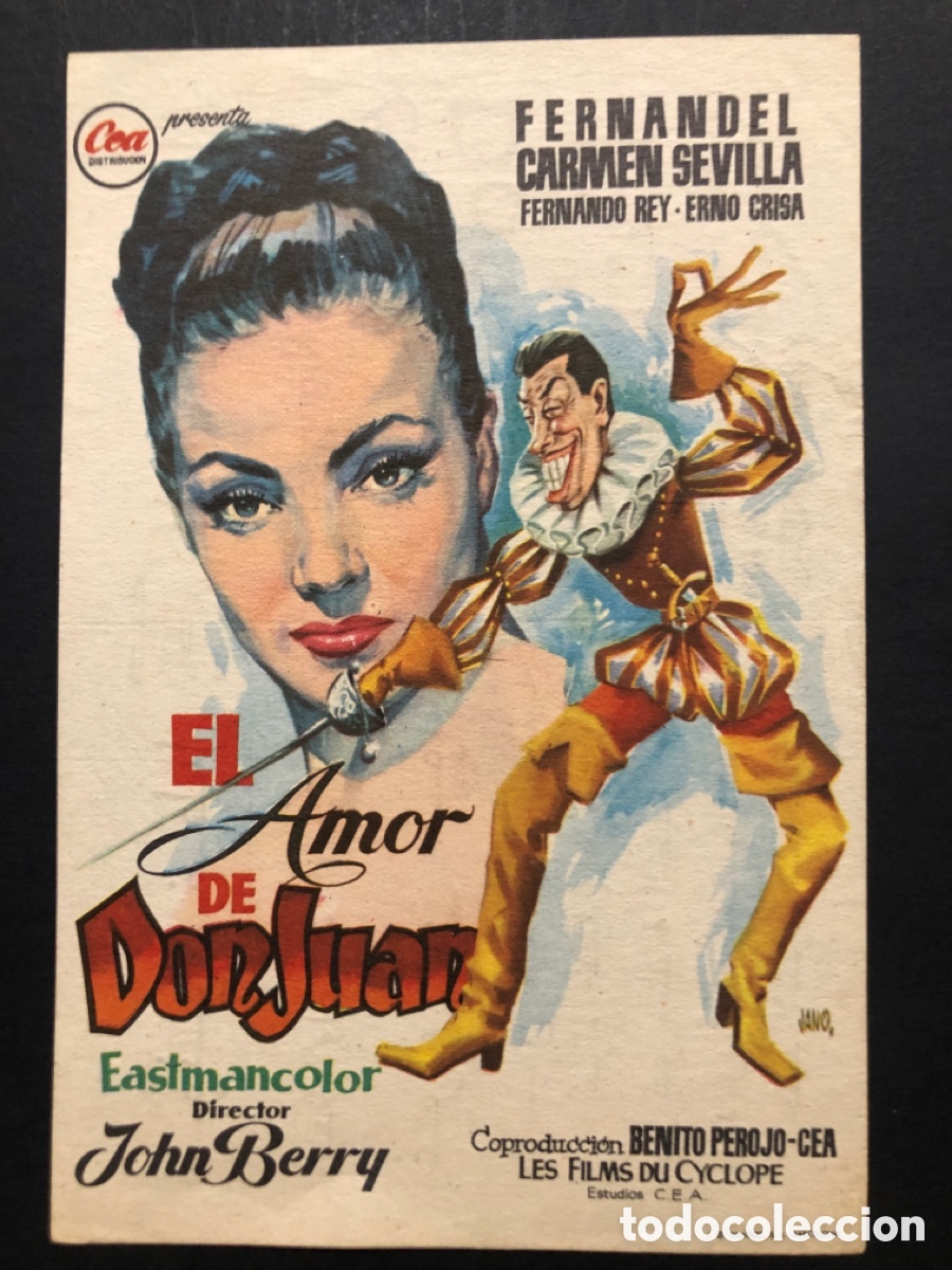 Cine: Programa el amor de don Juan carmen sevilla con publicidad monumental arabe y espa&ntilde;ol A9