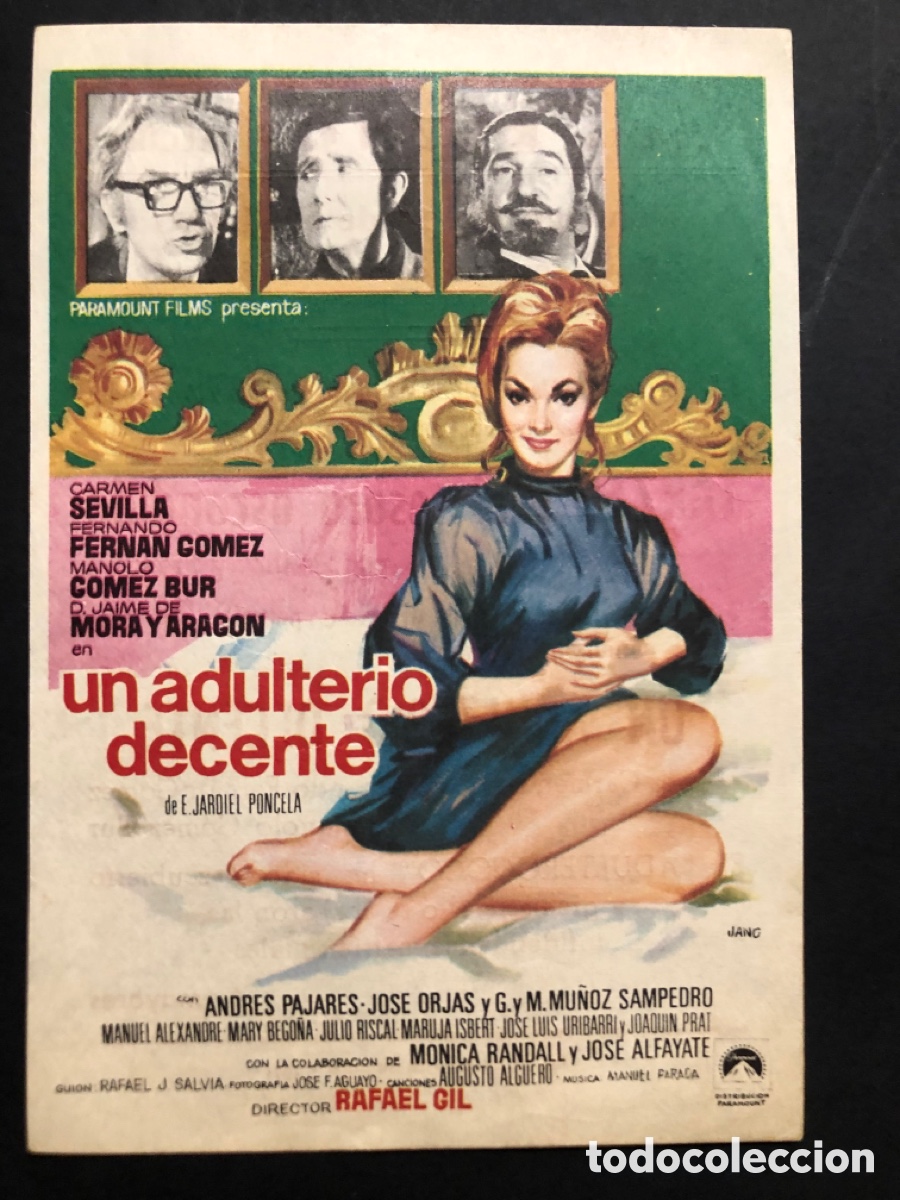 Cine: Programa un adulterio decente carmen sevilla con publicidad cinema Reyno alcira A9