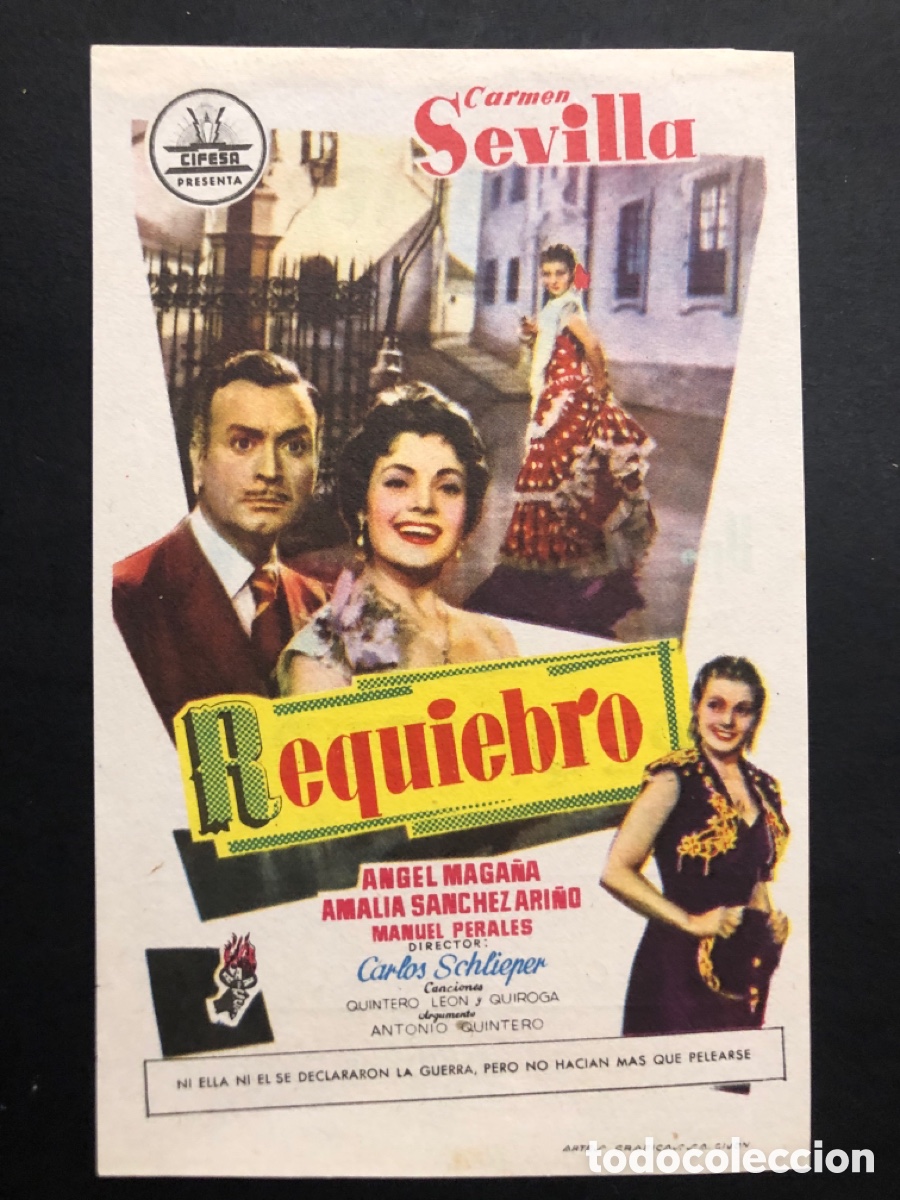 Cine: Programa Requiebro carmen sevilla con publicidad cine america A9