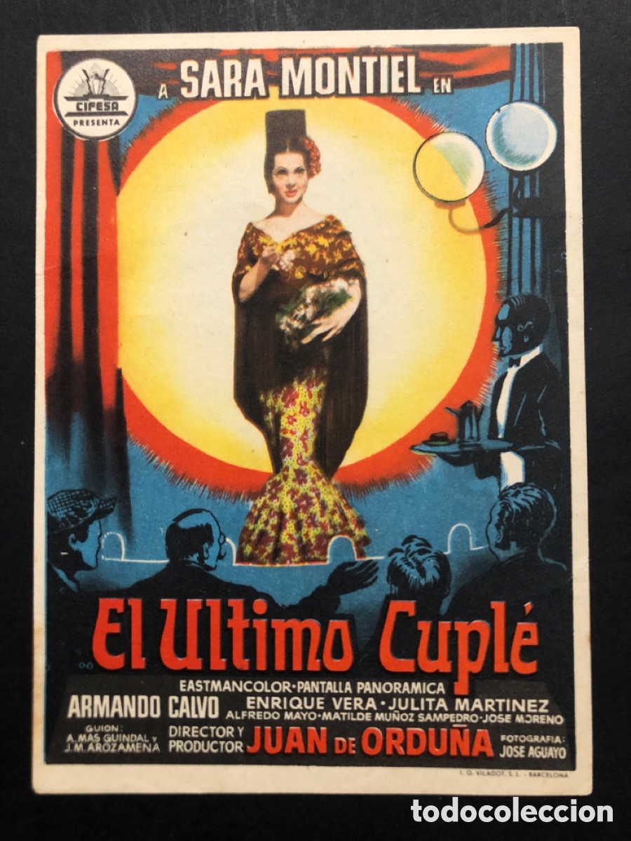 Cine: Programa el &uacute;ltimo cuple sara Montiel con publicidad cine serrano A9 - Foto 1
