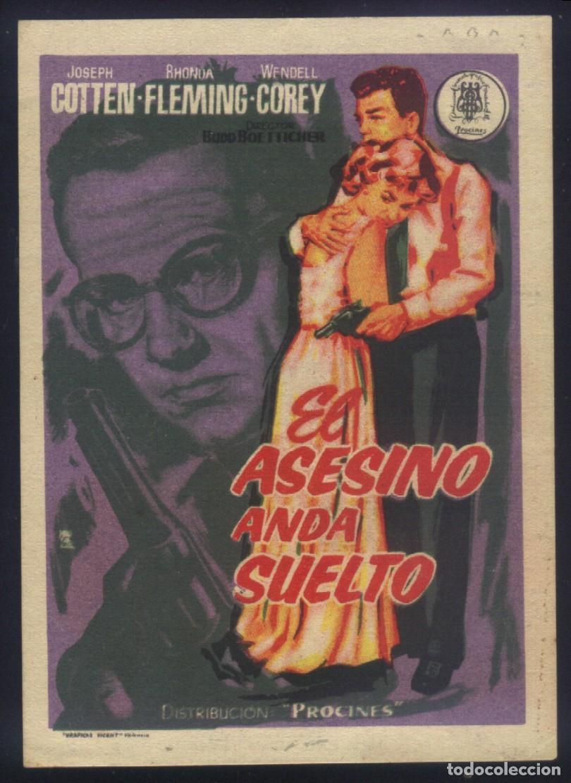  Foglietti di film di film antichi di cinema: Q-11230- El asesino anda suelto (The Killer is Loose) (CINE PRINCESA) Joseph Cotten - Rhonda Fleming