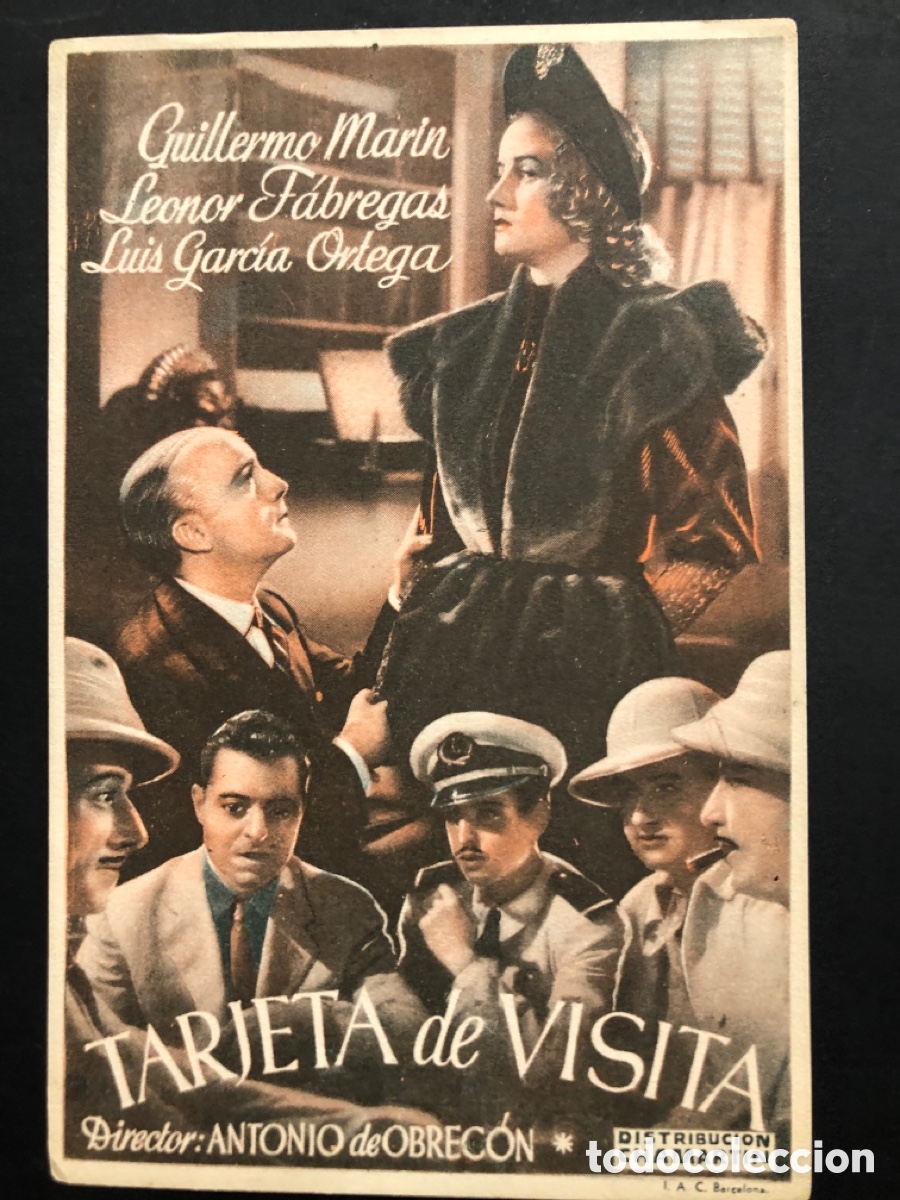 Cinema: Programa tarjeta de visita guillermo Marin Leonor fabregas A9