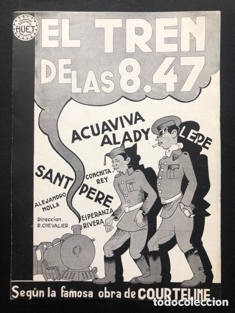 Folhetos de m&atilde;o de filmes antigos de cinema: Programa el tren de las 8.47 acuaviva Alady lepe santpere con publicidad Salon catalu&ntilde;a A9