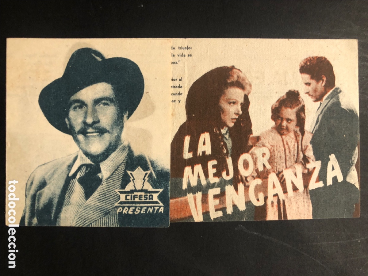 Folhetos de m&atilde;o de filmes antigos de cinema: Programa la mejor venganza amadeo nazzari con publicidad cinema espa&ntilde;a A9