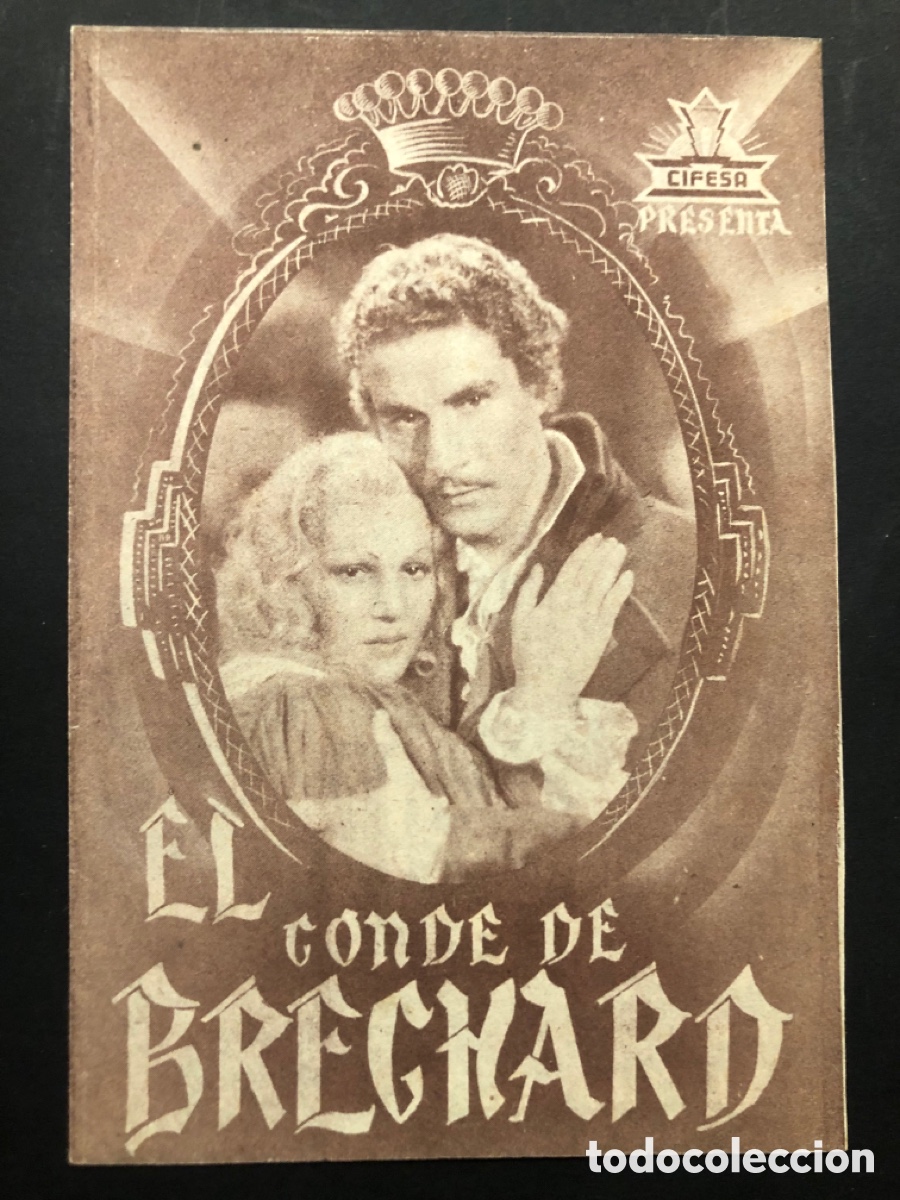 Folhetos de m&atilde;o de filmes antigos de cinema: Programa el conde de brechard amadeo nazzari con publicidad cine campos el&iacute;seos A9