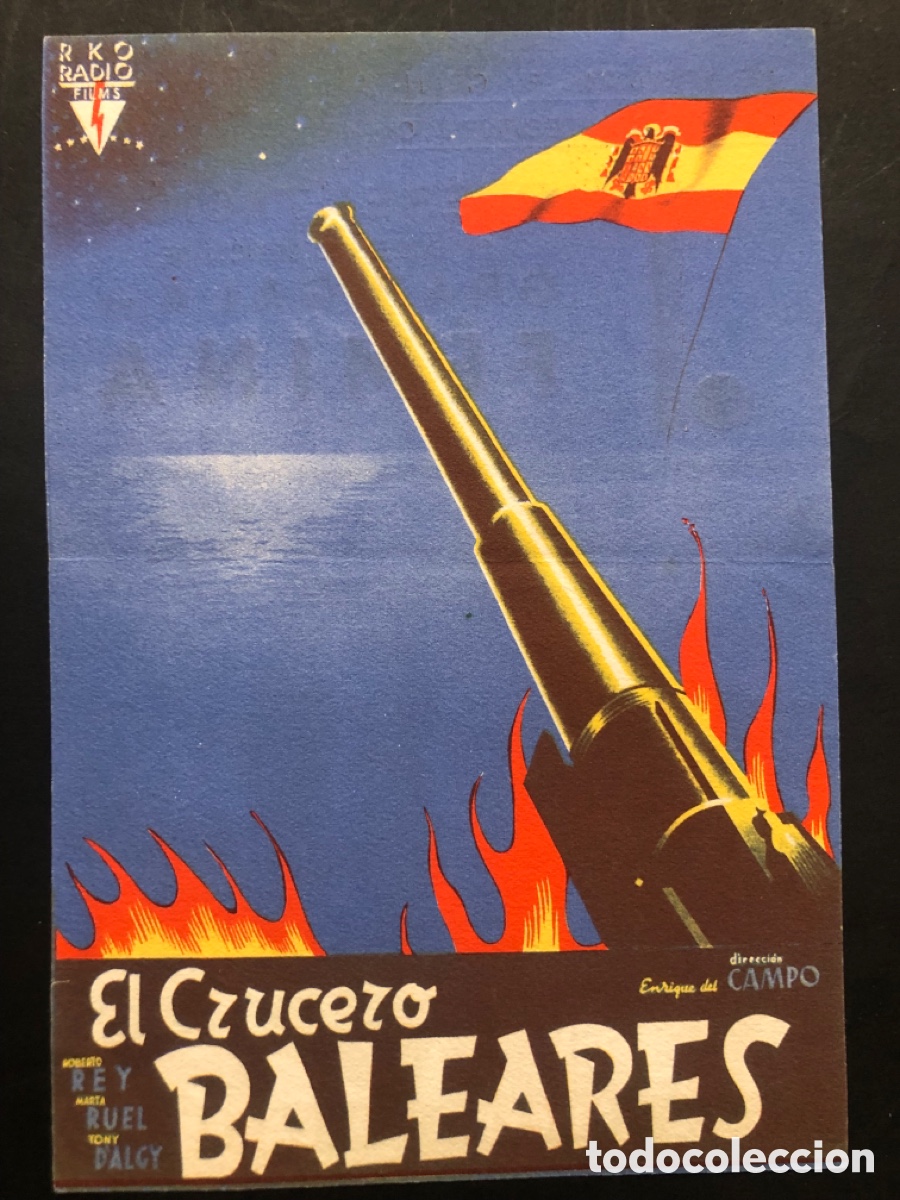 Folhetos de m&atilde;o de filmes antigos de cinema: Programa el crucero baleares Roberto rey Tony D,Algy con publicidad cine femina A9
