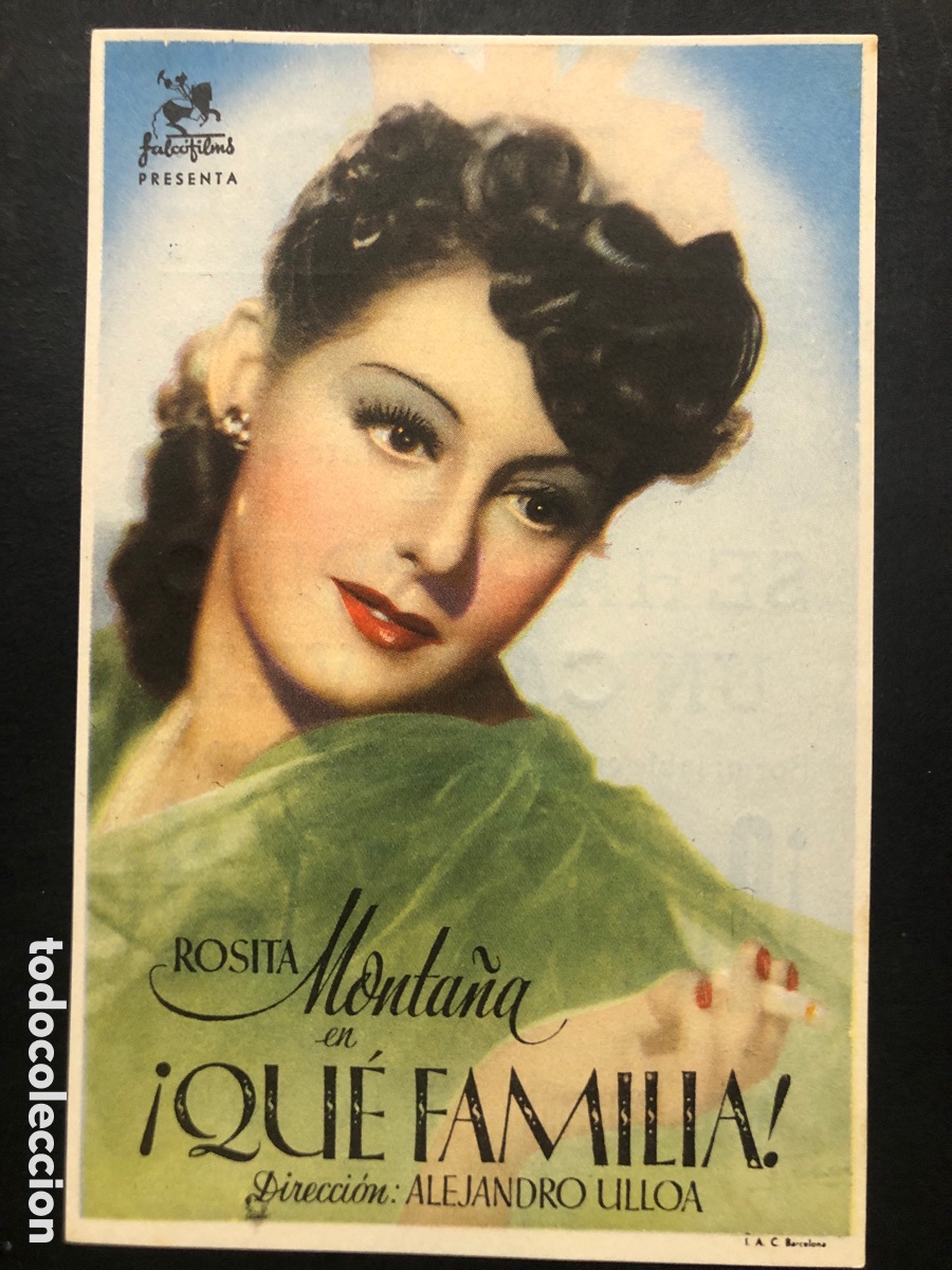 Folhetos de m&atilde;o de filmes antigos de cinema: Programa que familia Rosita Monta&ntilde;a con publicidad cine espa&ntilde;ol valencia A9