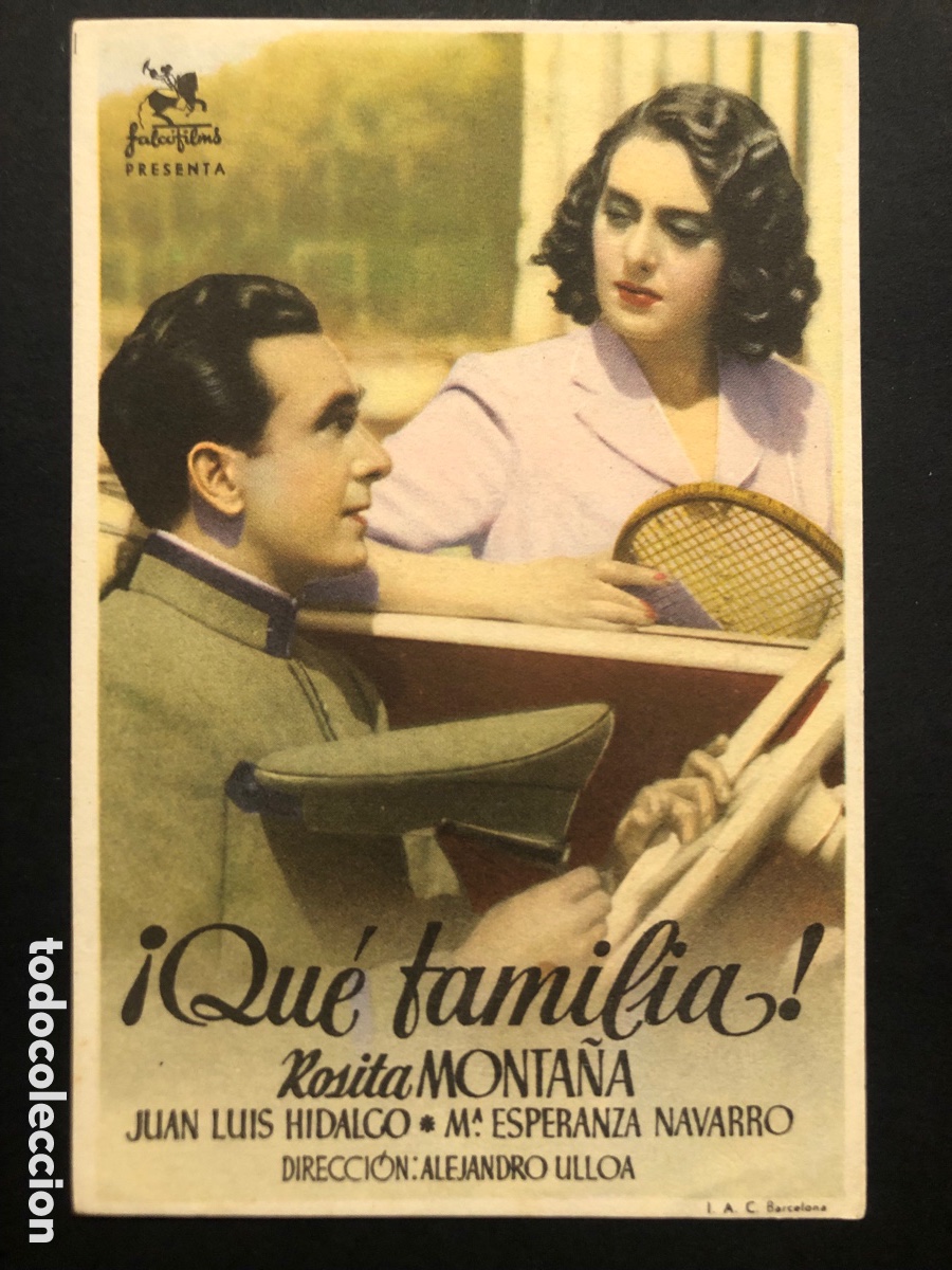 Folhetos de m&atilde;o de filmes antigos de cinema: Programa que familia Rosita Monta&ntilde;a con publicidad teatro san Ildefonso linares A9