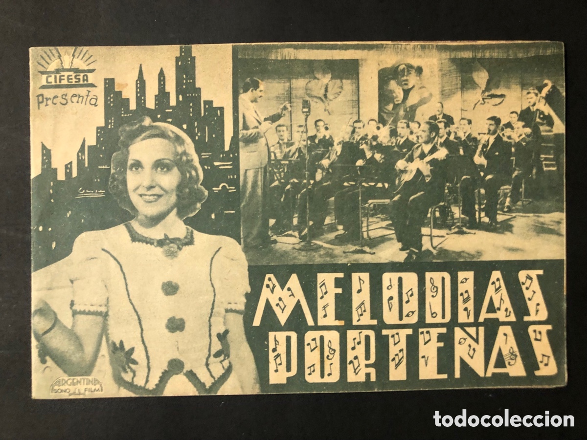 Folhetos de m&atilde;o de filmes antigos de cinema: Programa melod&iacute;as porte&ntilde;as Rosita contreras con publicidad cinema Vergara barcelona A9