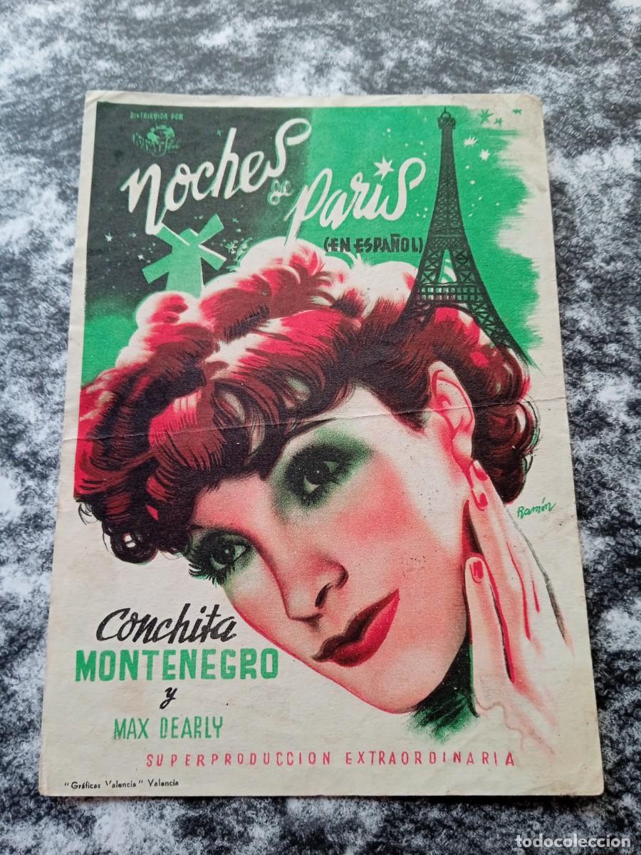 Folhetos de m&atilde;o de filmes antigos de cinema: Noches de Paris