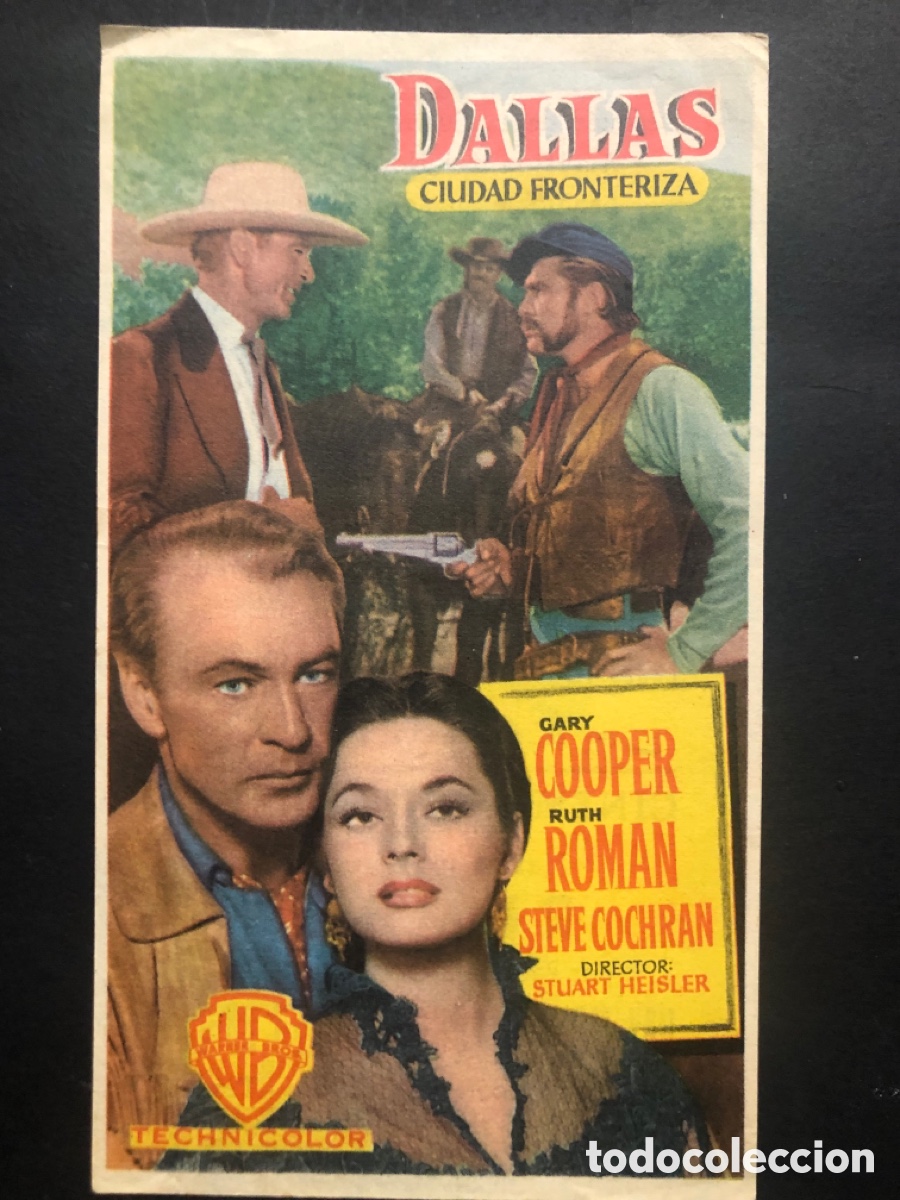 Cine: Programa dallas ciudad fronteriza Gary Cooper con publicidad cine Echegaray Onteniente A10