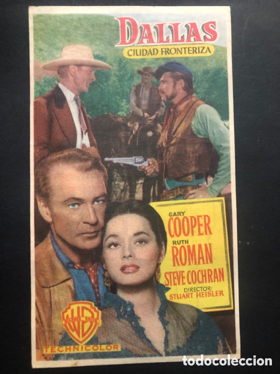 Cine: Programa dallas ciudad fronteriza Gary Cooper con publicidad cine sur mislata A10