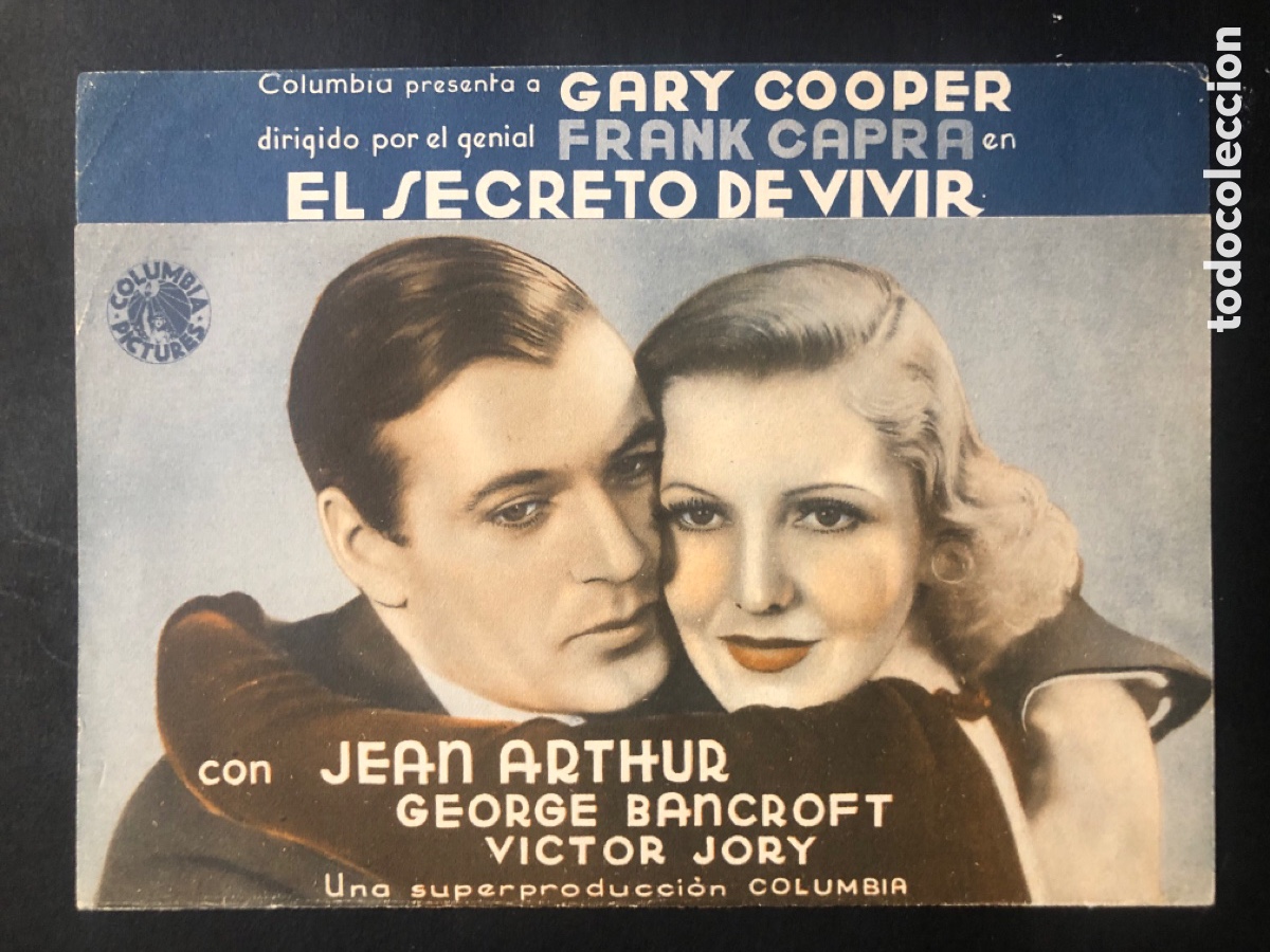 Cine: Programa el secreto de vivir Gary Cooper con publicidad teatro municipal olot A10