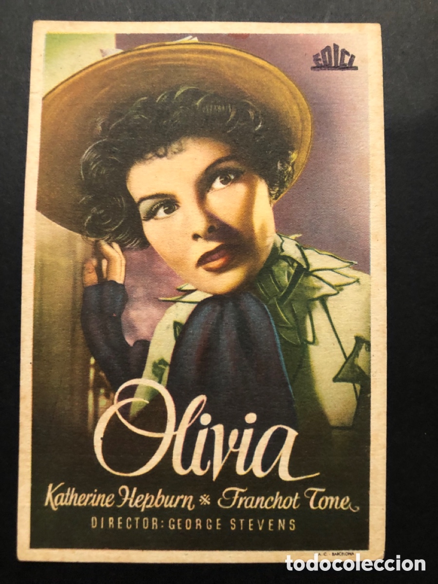 Folhetos de m&atilde;o de filmes antigos de cinema: Programa olivia katharine hepburn con publicidad ideal cinema alicante A10