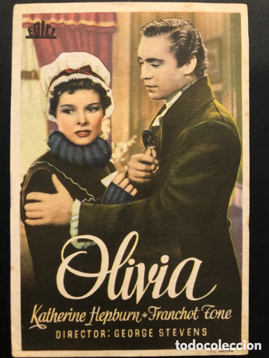 Folhetos de m&atilde;o de filmes antigos de cinema: Programa olivia katharine hepburn con publicidad cine aramo oviedo A10