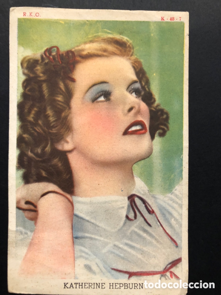 Folhetos de m&atilde;o de filmes antigos de cinema: Programa foto katharine hepburn con publicidad productos de belleza Risler A10