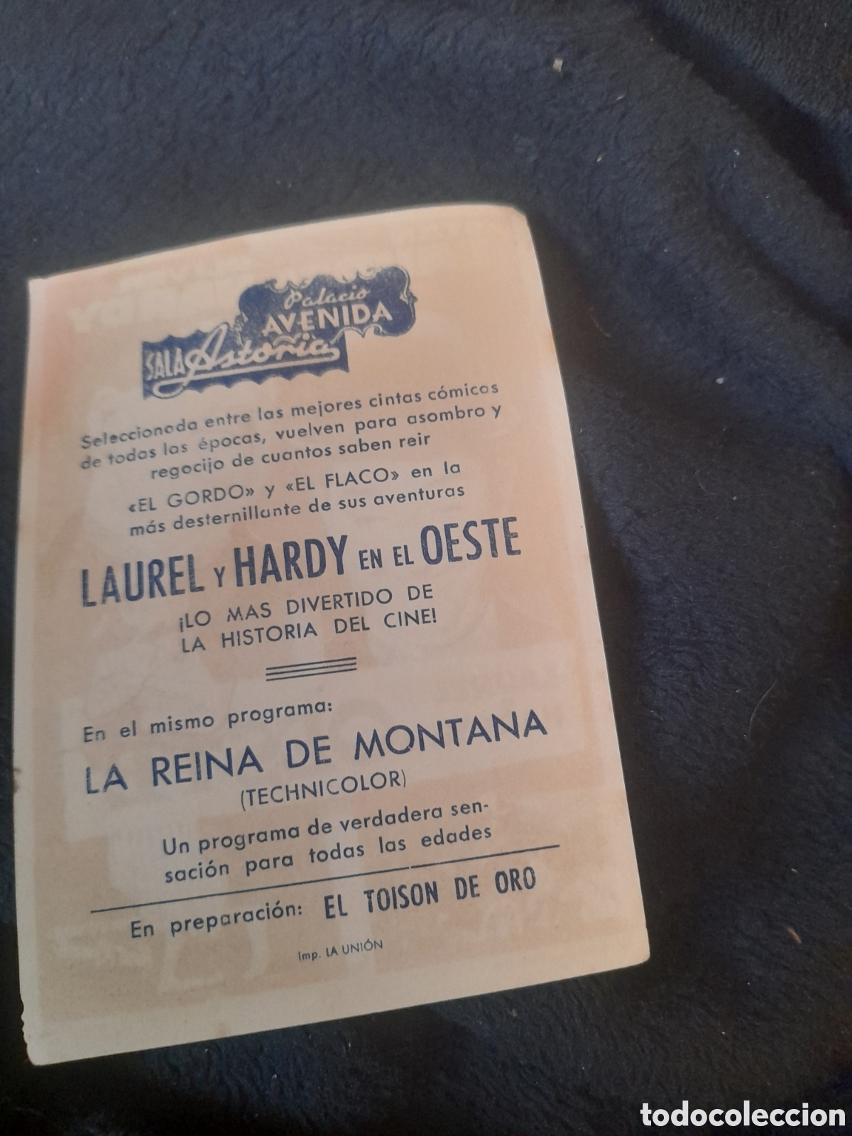 Cine: Antiguo programa de cine de mano, Laurel y Hardy en el Oeste - Foto 2