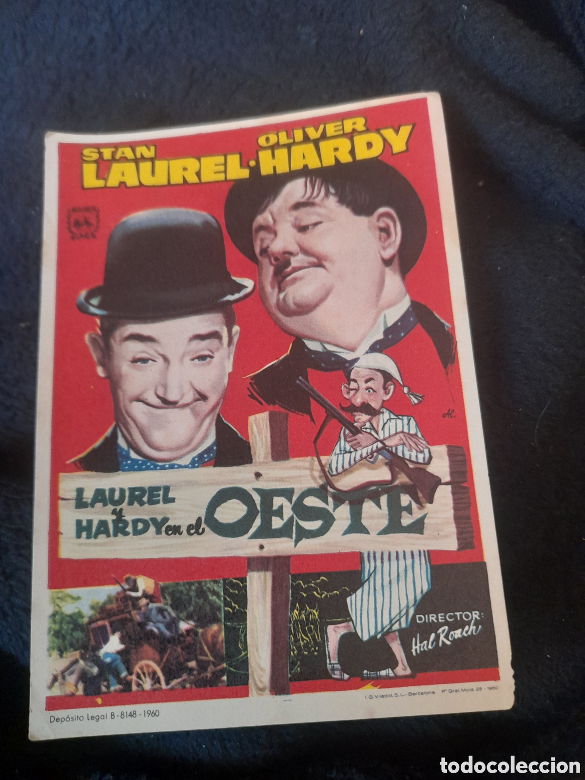 Cine: Antiguo programa de cine de mano, Laurel y Hardy en el Oeste - Foto 1