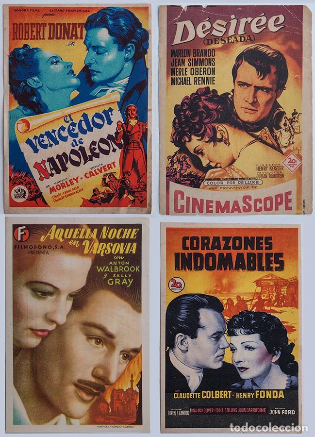 Cine: 4 Programas antiguos de pel&iacute;culas. Folletos de mano - Foto 1