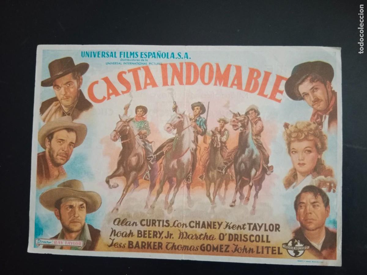 Cine: PROGRAMA DE MANO / CARTELERA - CASTA INDOMABLE - CINE CINEMA CERVANTES - ELDA - Foto 1