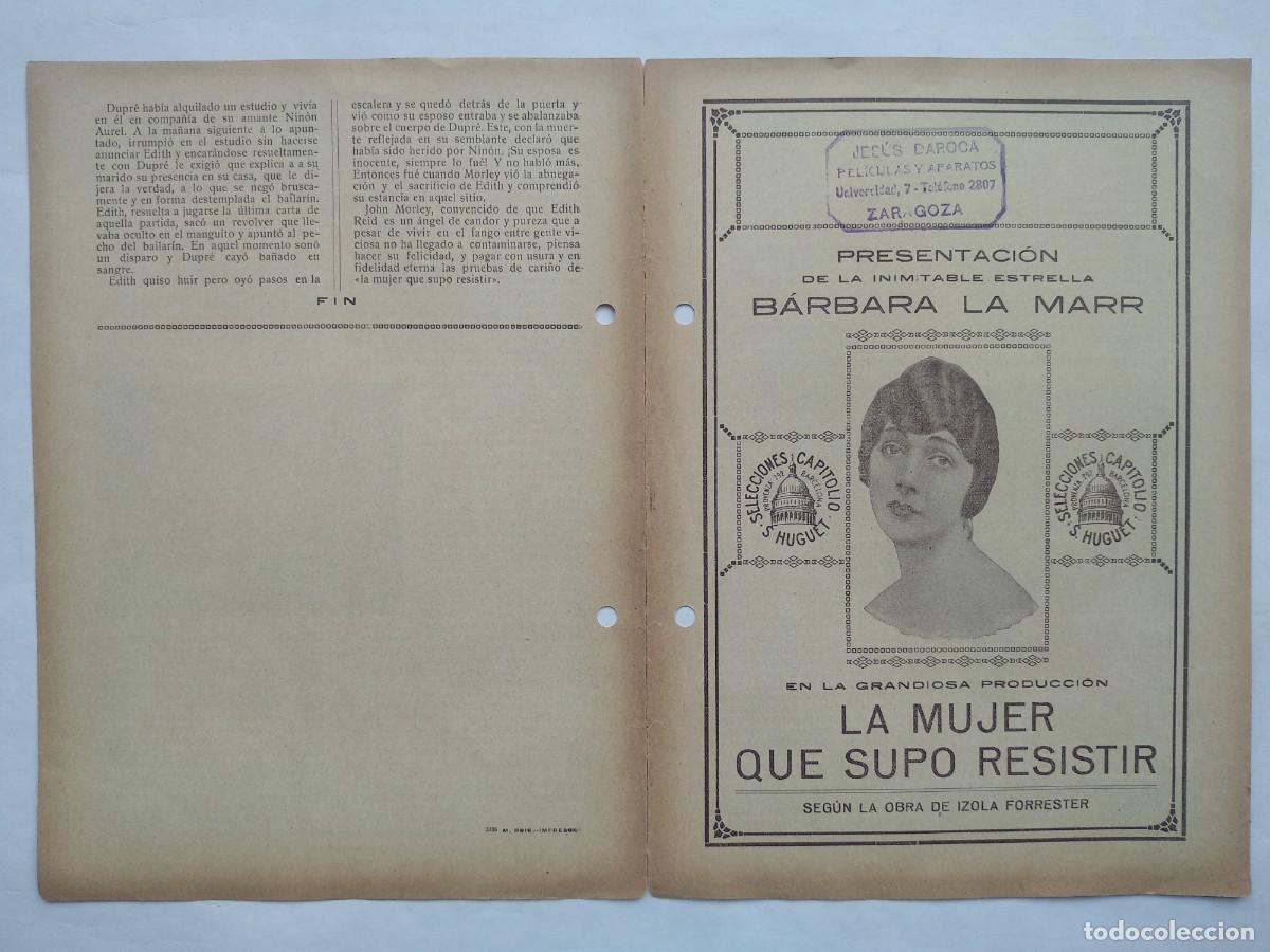 Cine: LA MUJER QUE SUPO RESISTIR, con B&aacute;rbara La Marr. 16 x 22 cms.