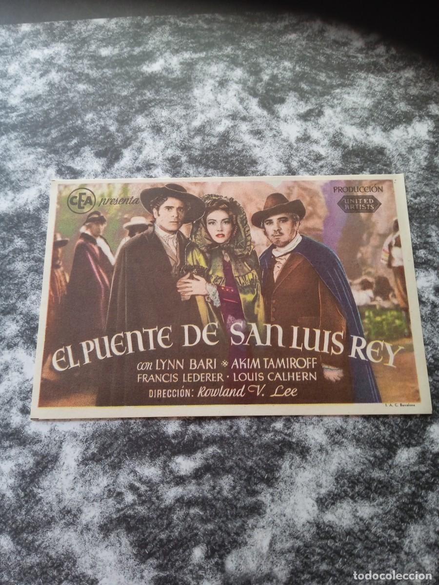 Flyers Publicitaires de films Anciens: El puente de San Luis rey con publicidad Cine Alb&eacute;niz M&aacute;laga