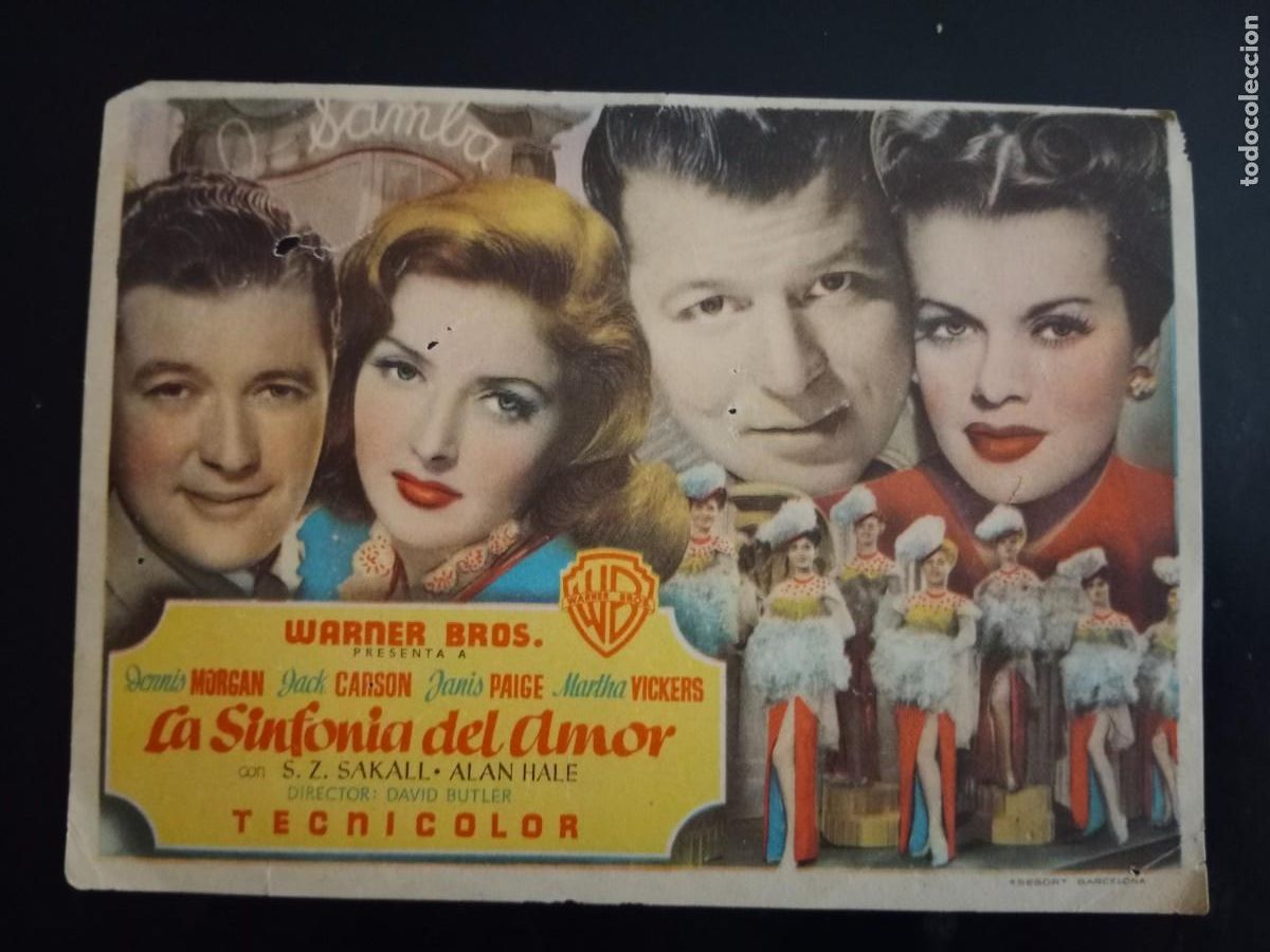 Cine: PROGRAMA DE MANO - CARTELERA CINE - LA SINFONIA DEL AMOR - PALACIO AVENIDA - SALA ASTORIA - Foto 1