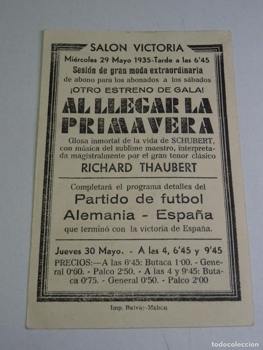 Cine: PROGRAMA DE CINE - AL LLEGAR LA PRIMAVERA - A&Ntilde;O 1935 - Foto 2