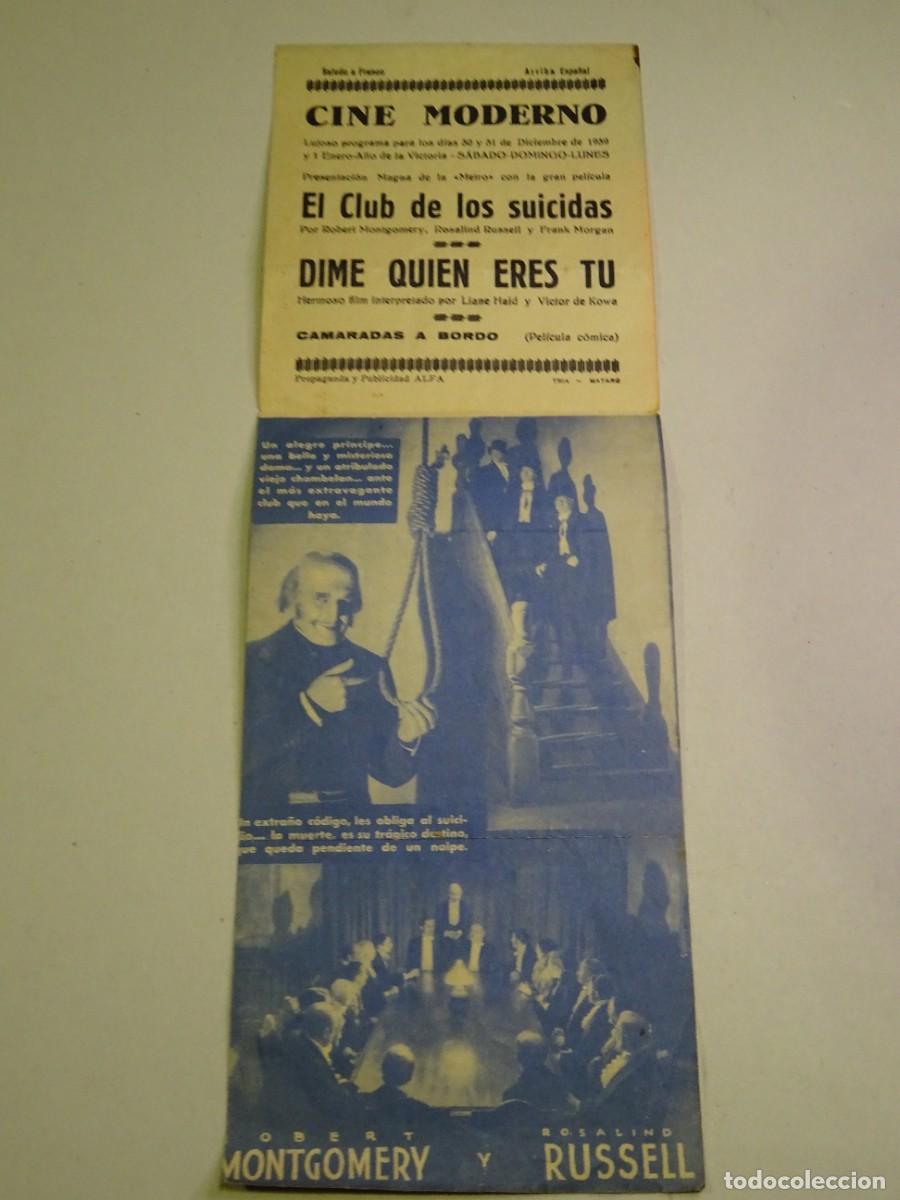 Cine: PROGRAMA DE CINE - EL CLUB DE LOS SUICIDAS - ROBERT MONTGOMERY - Foto 2