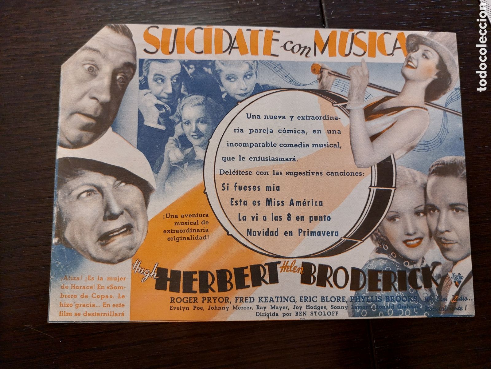 Cine: Programa doble Suicidate con m&uacute;sica , Hugh Herbert . Cine Coliseum . - Foto 2