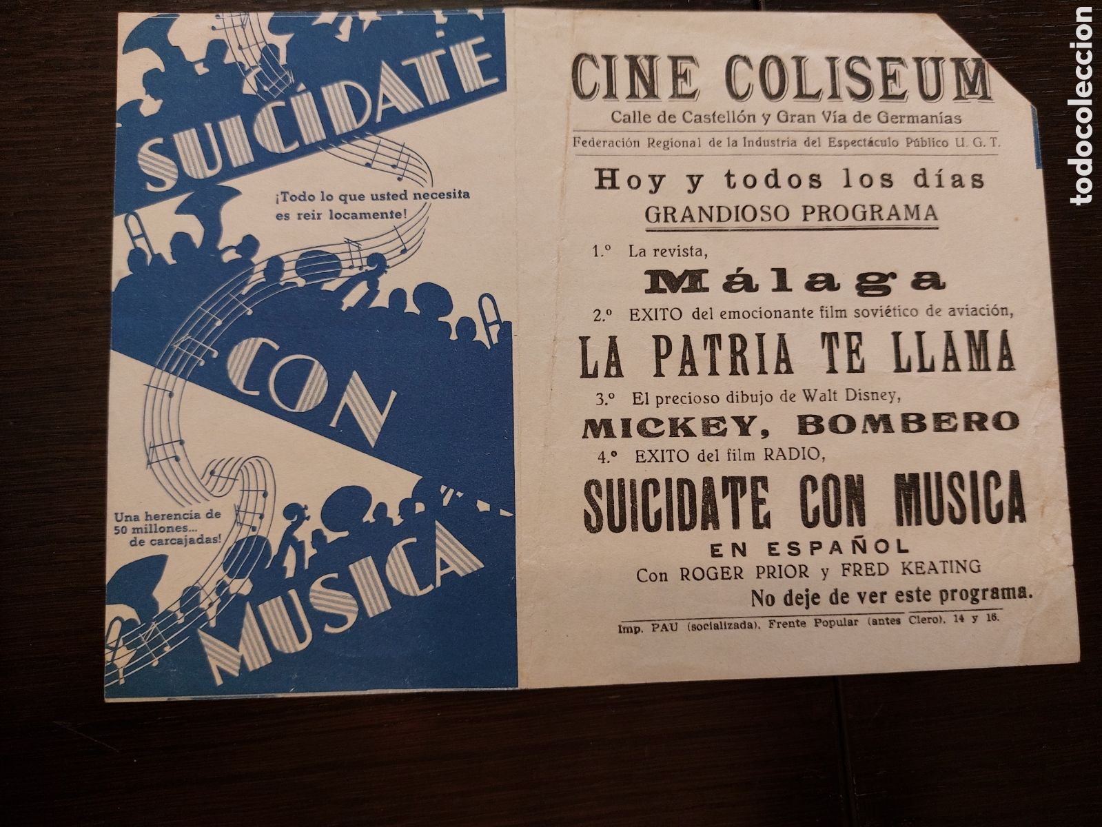 Cine: Programa doble Suicidate con m&uacute;sica , Hugh Herbert . Cine Coliseum . - Foto 3