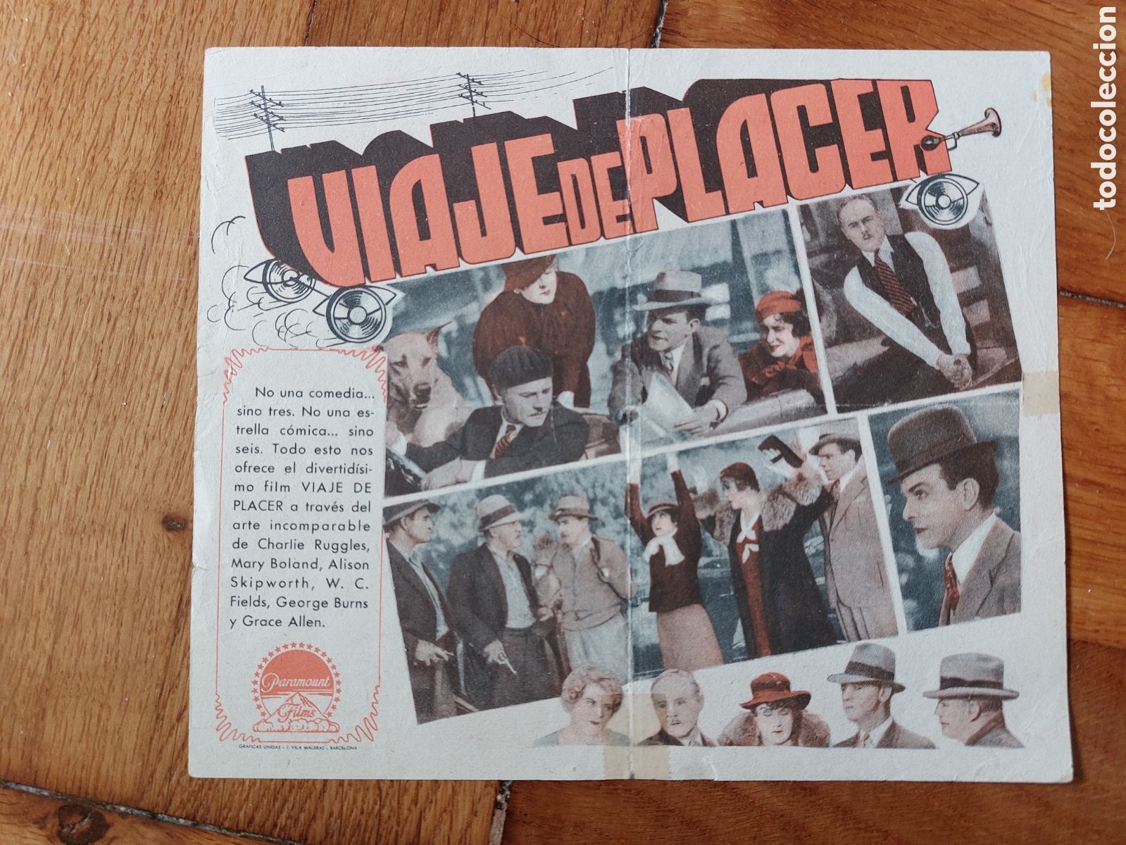 Cine: Programa doble Viaje de placer , Paramount .Publicidad Teatro Uni&oacute;n Jaquesa - Foto 2
