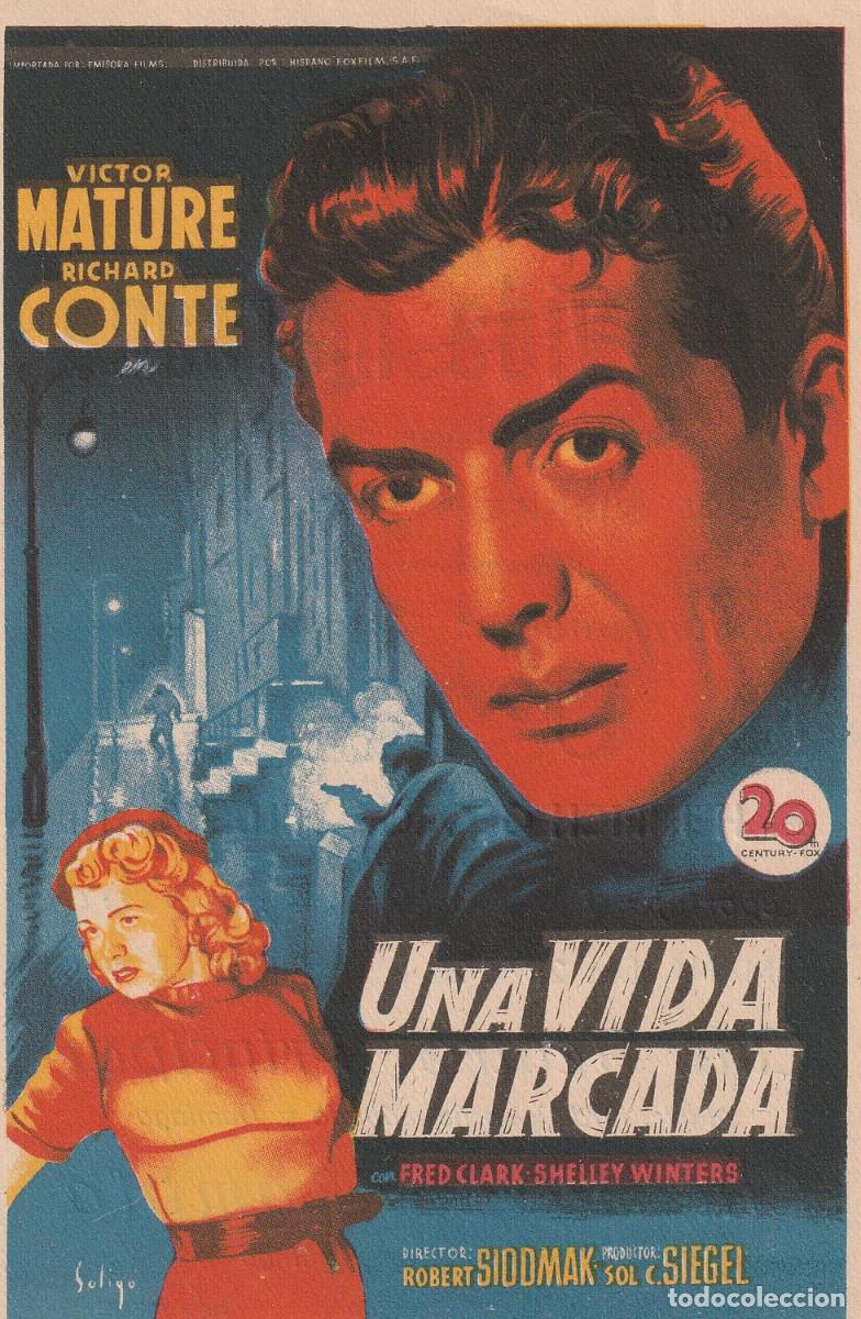 Kino: 7978 -FOLLETO DE MANO DE CINE: &rdquo;UNA VIDA MARCADA&rdquo; PUBLICIDAD CINEMA LA RAMBLA