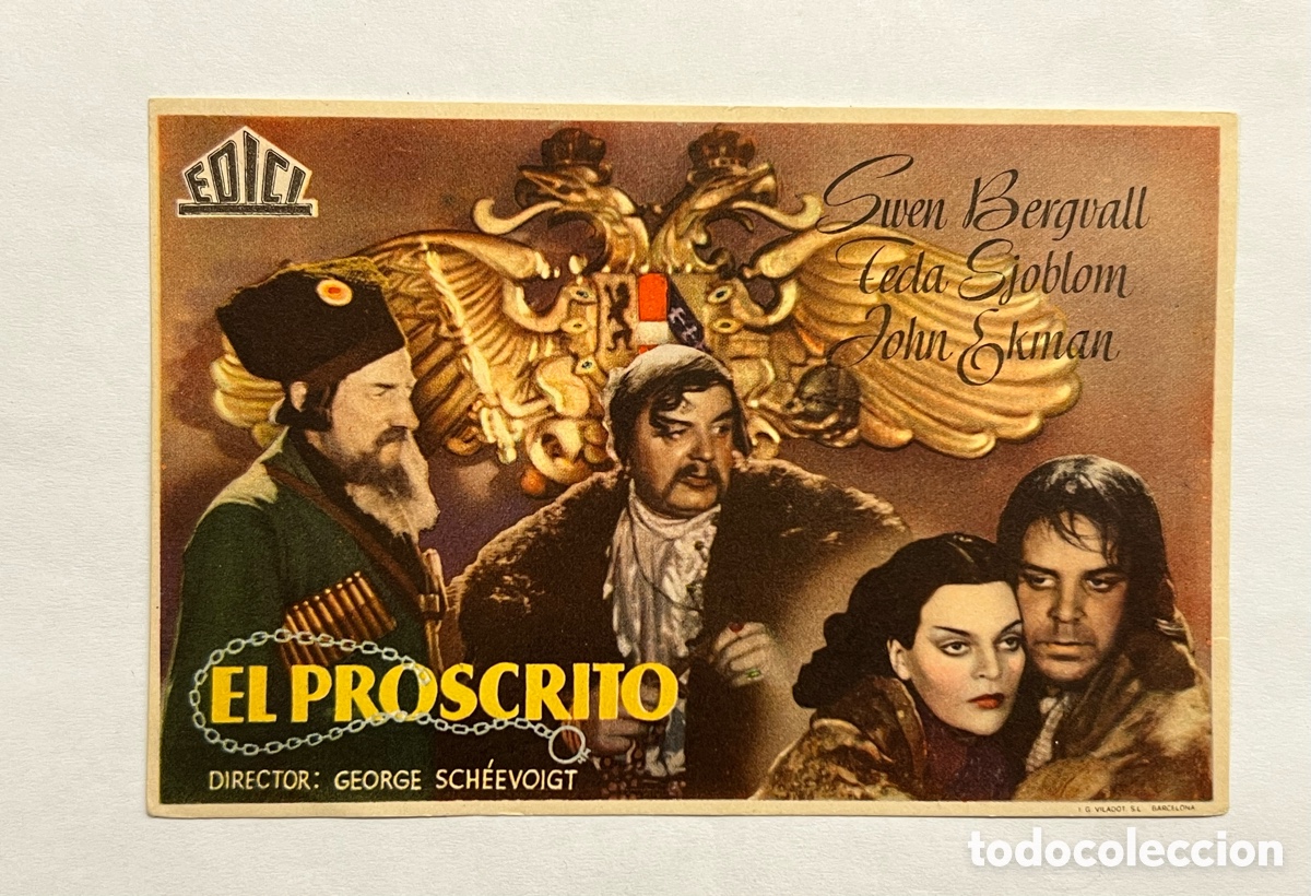 Kino: El PROSCRITO. Sencillo de Edici, Folleto de mano. DIRECTOR: GEORGE SCH&Eacute;EVOIGT (a.1935)