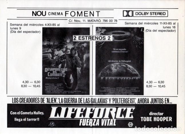 Cine: LIFEFORCE (Con publicidad) - Foto 1