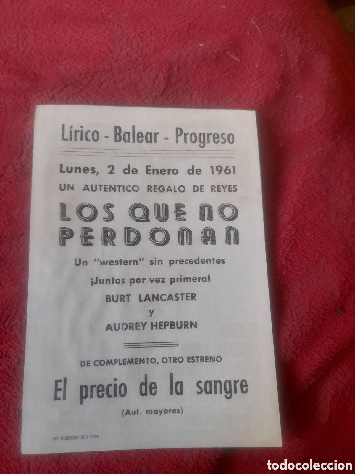 Cine: Antigua programa de cine de mano, Los que no perdonan - Foto 2