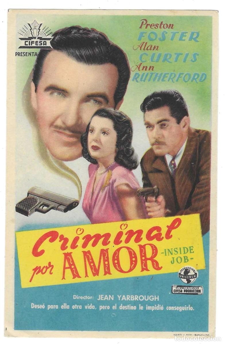 Kino: Programa Cine. Criminal por Amor. Preston Foster. 19-1883