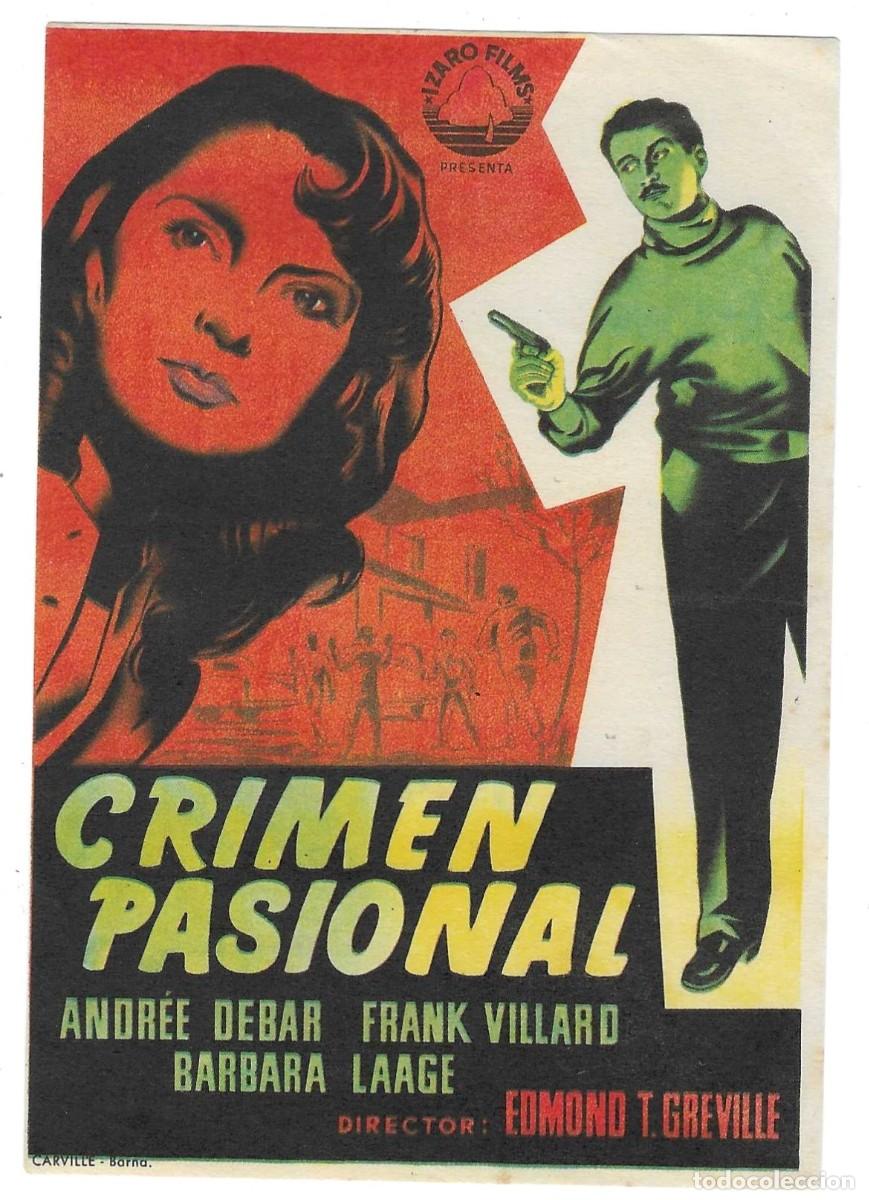 Cine: Programa Cine. Crimen Pasional. Andre Debar. 19-1884 - Foto 1