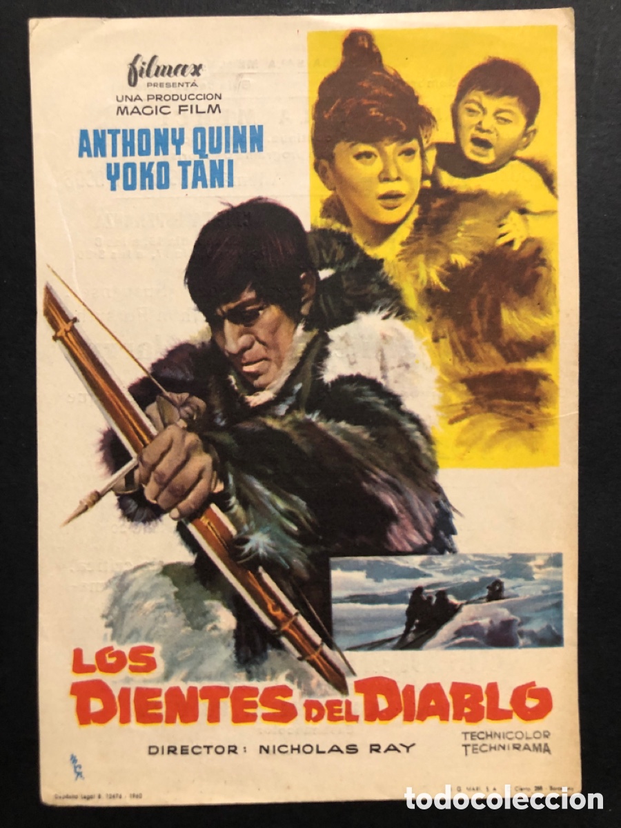 Kino: Programa los dientes del diablo anthony Quinn con publicidad cine sala merce arenys de mar A10