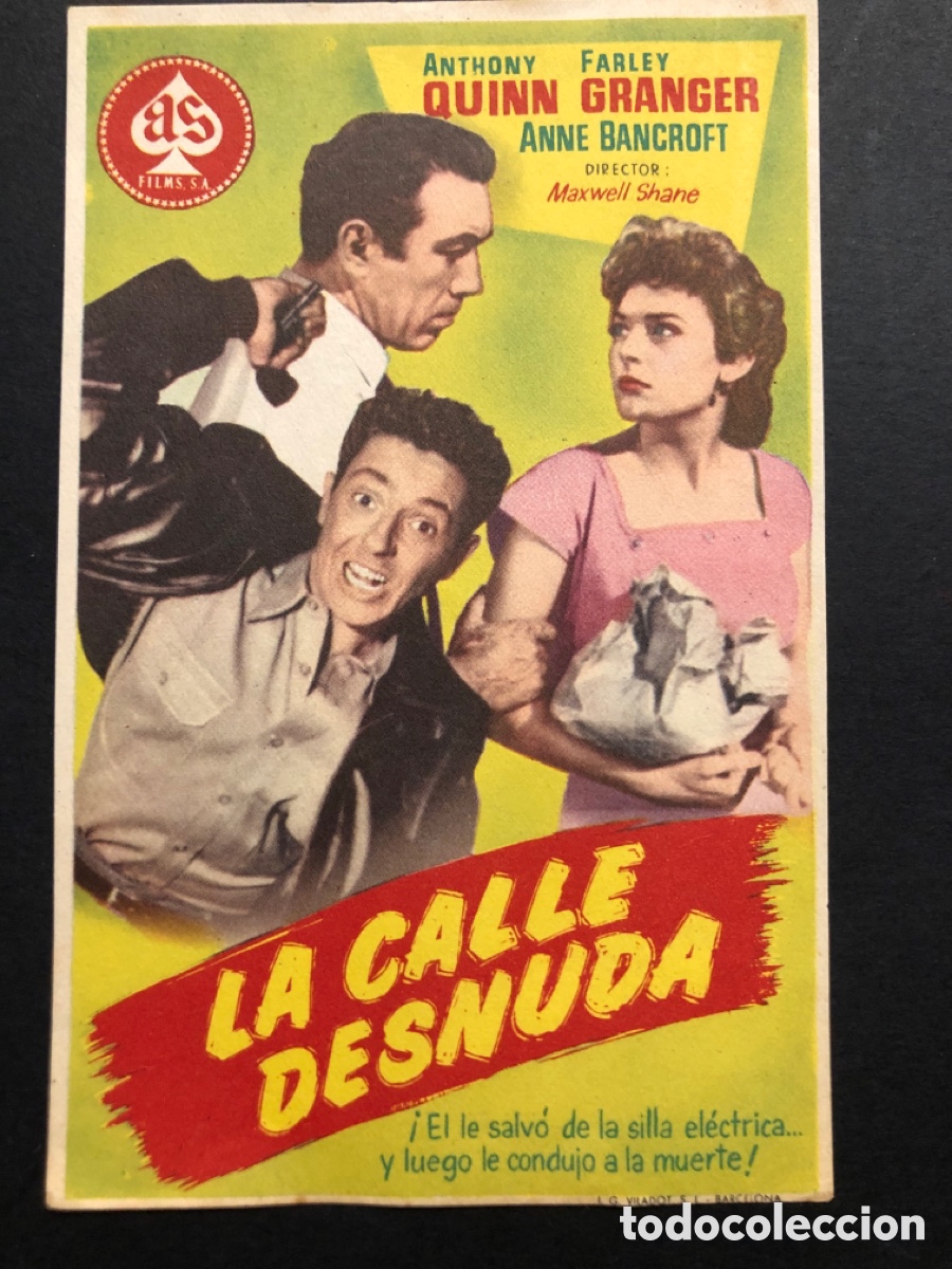 Cine: Programa la calle desnuda anthony Quinn A10 - Foto 1