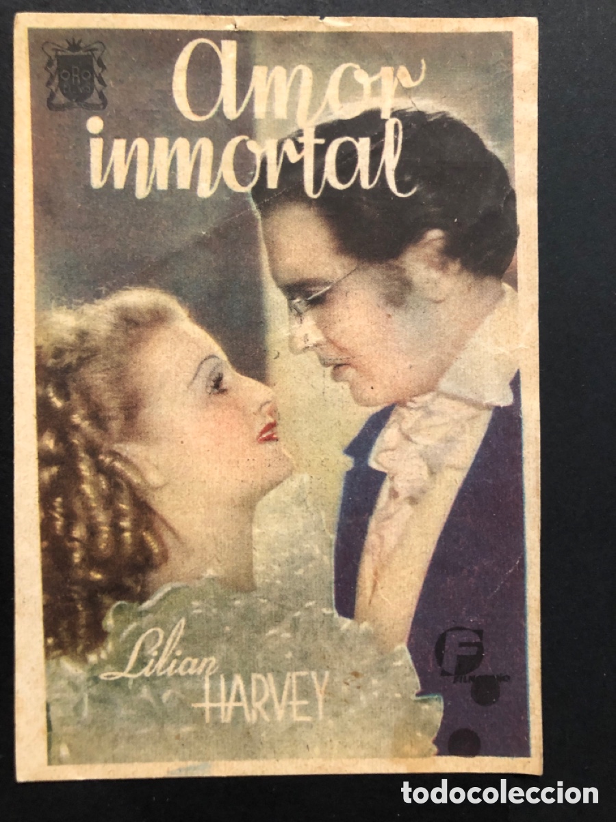  Flyers Publicitaires de films Anciens: Programa amor inmortal lilian harvey con publicidad cine patronato Carcagente A10
