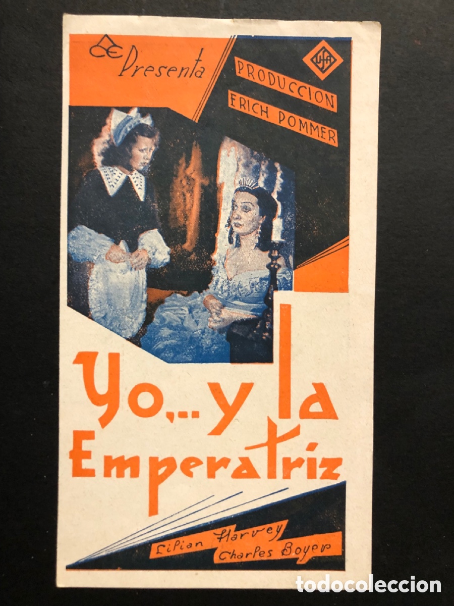  Flyers Publicitaires de films Anciens: Programa UFA yo y la emperatriz lilian harvey con publicidad cine popular centre vilassanes A10