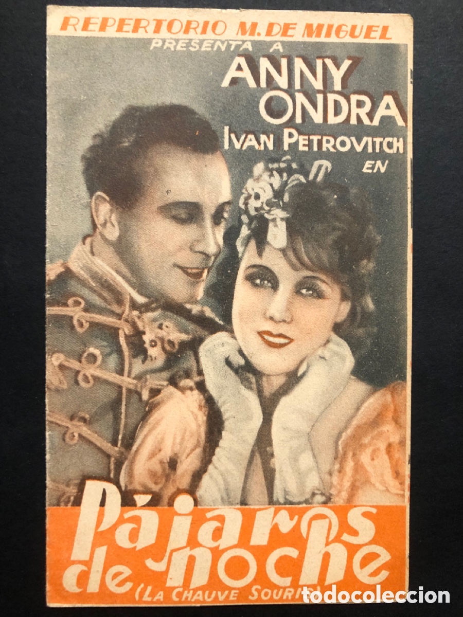  Flyers Publicitaires de films Anciens: Programa p&aacute;jaros de noche Anny Ondra ivan petrovitch A10