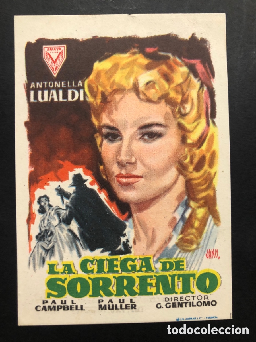  Flyers Publicitaires de films Anciens: Programa la ciega de sorrento antonella lualdi con publicidad cine astoria valencia A10